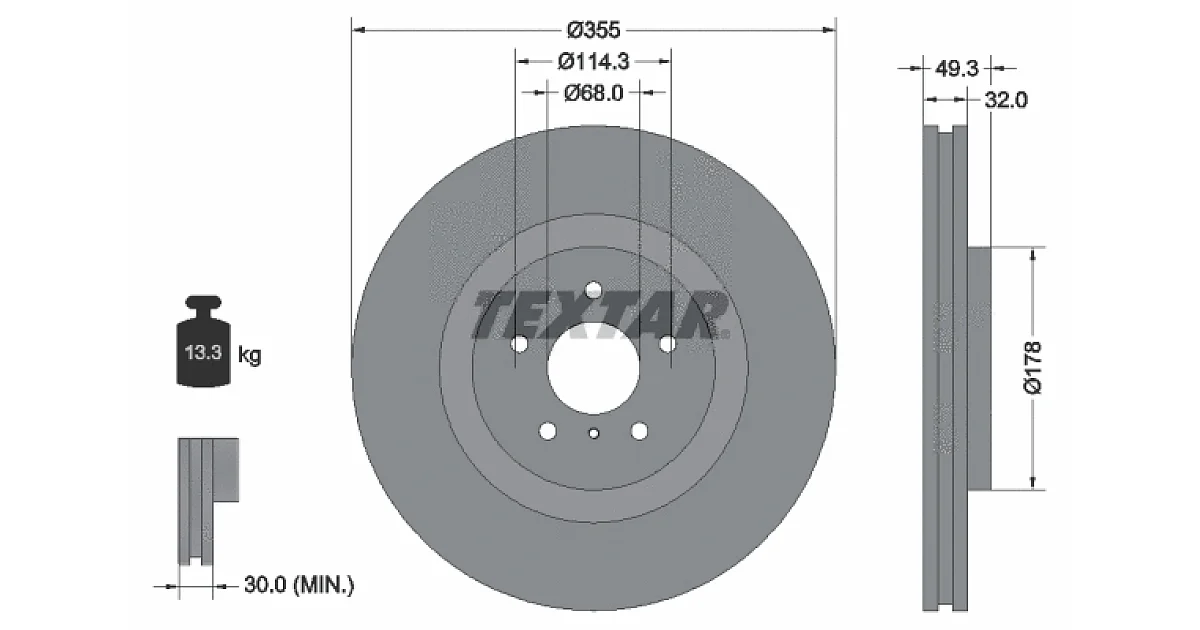 92199105 - TEXTAR - Тормозной диск