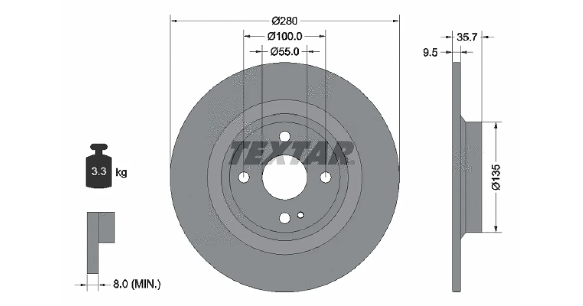 TEXTAR 92320003, Тормозной диск