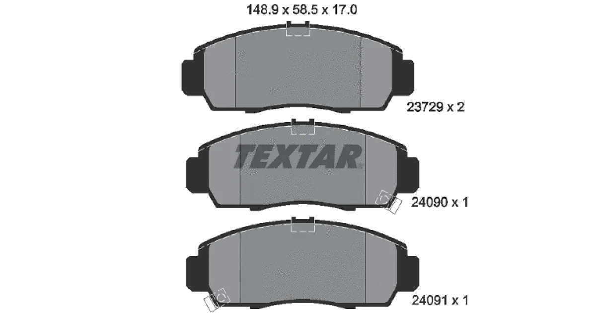 TEXTAR 2372901, Комплект тормозных колодок, дисковый тормоз