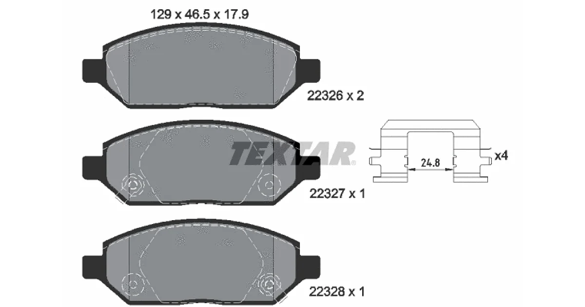 TEXTAR 2232601, Комплект тормозных колодок, дисковый тормоз