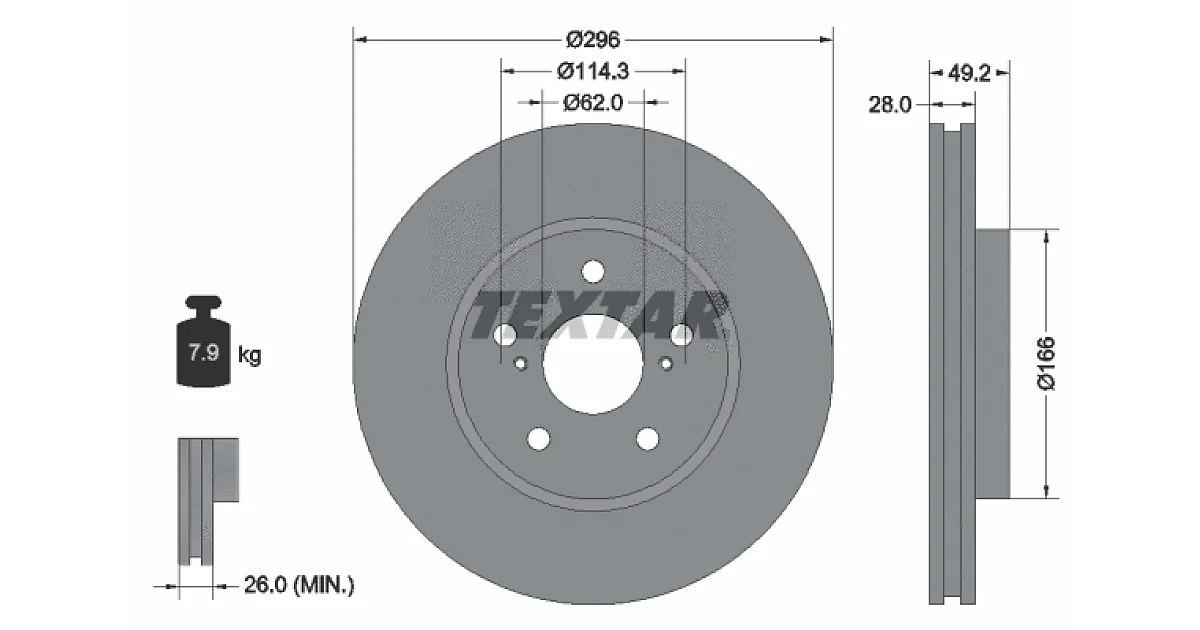 92135800 - TEXTAR - Тормозной диск