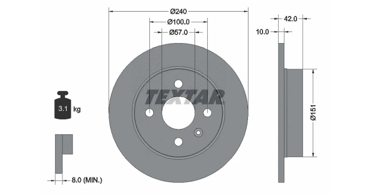 TEXTAR 92092003, Тормозной диск
