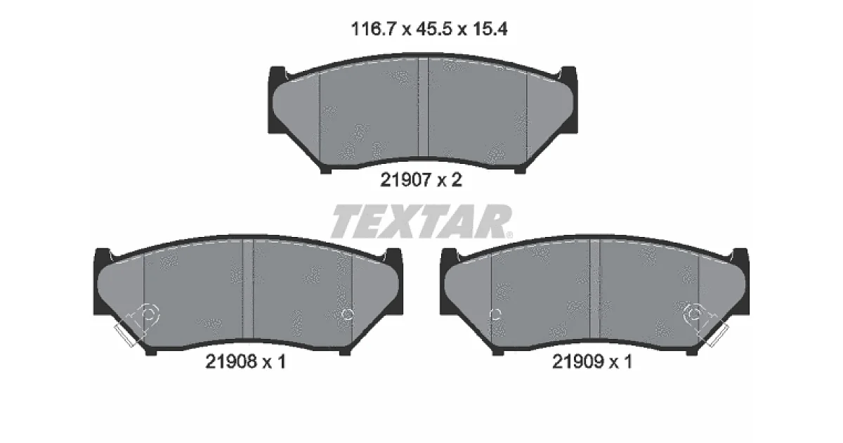 TEXTAR 2190701, Комплект тормозных колодок, дисковый тормоз