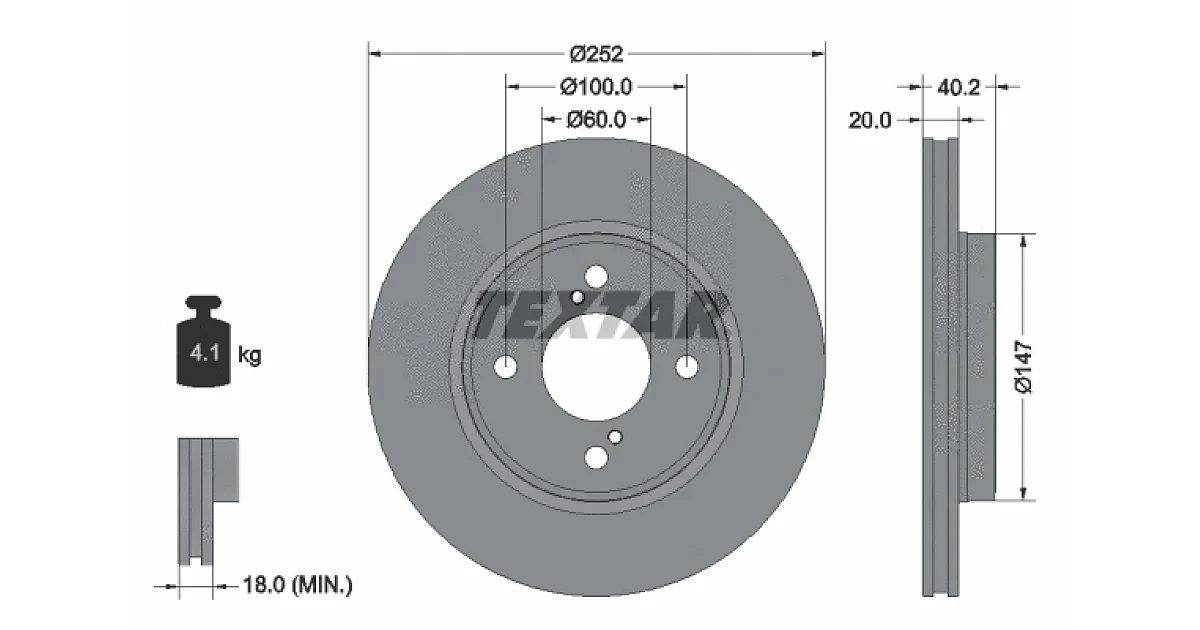 92303703 - TEXTAR - Тормозной диск