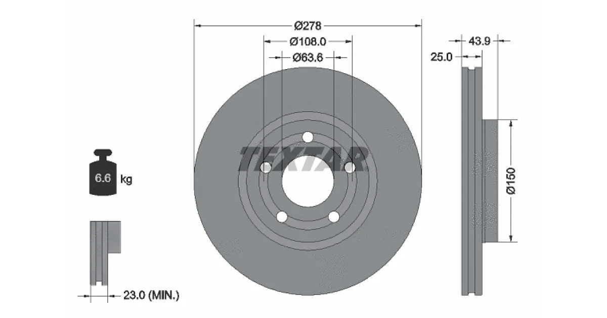 92327503 - TEXTAR - Тормозной диск