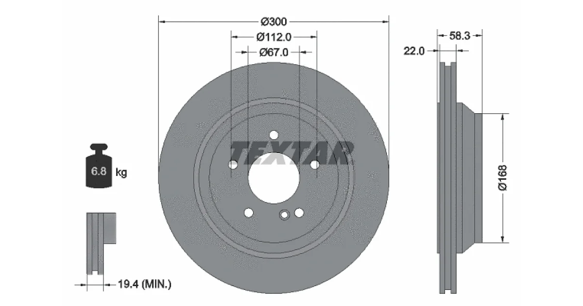 TEXTAR 92176303, Тормозной диск