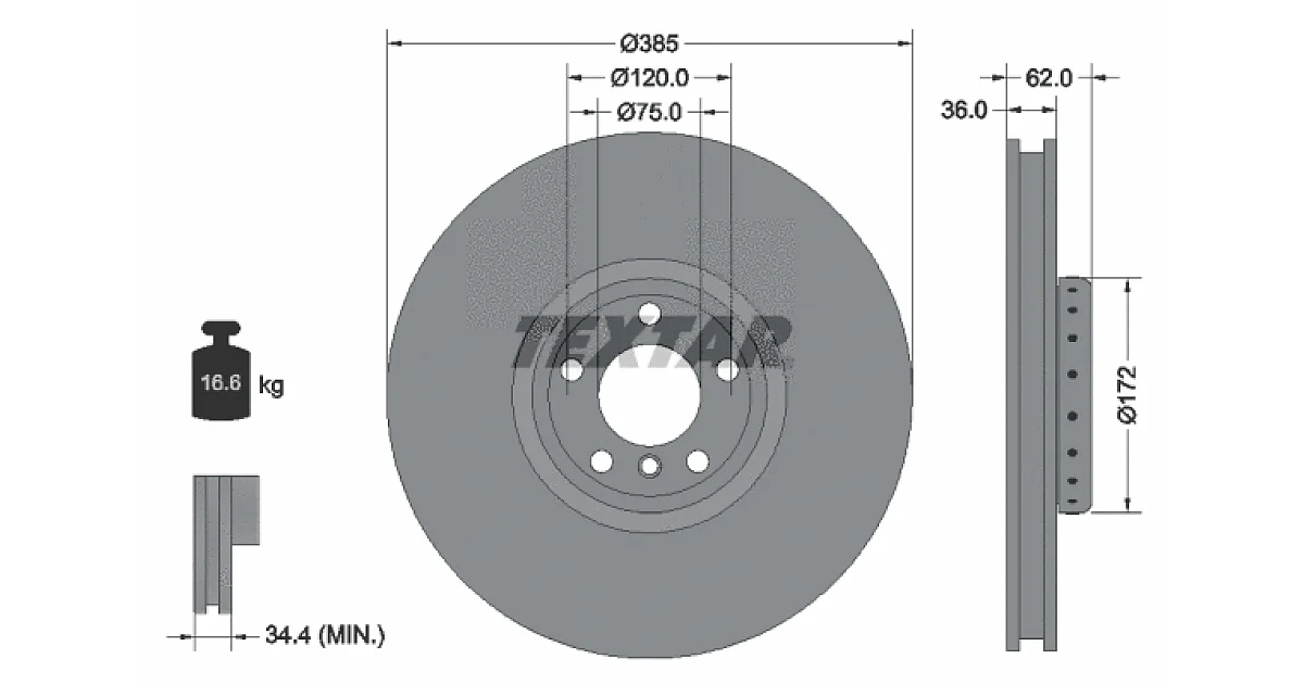 92266525 - TEXTAR - Тормозной диск