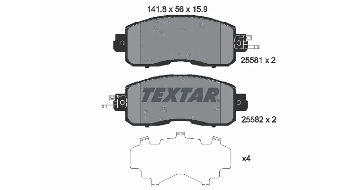 TEXTAR 2558101, Комплект тормозных колодок, дисковый тормоз