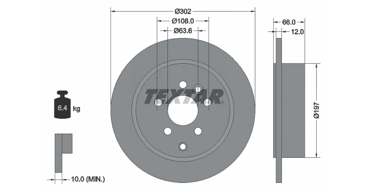 92162703 - TEXTAR - Тормозной диск