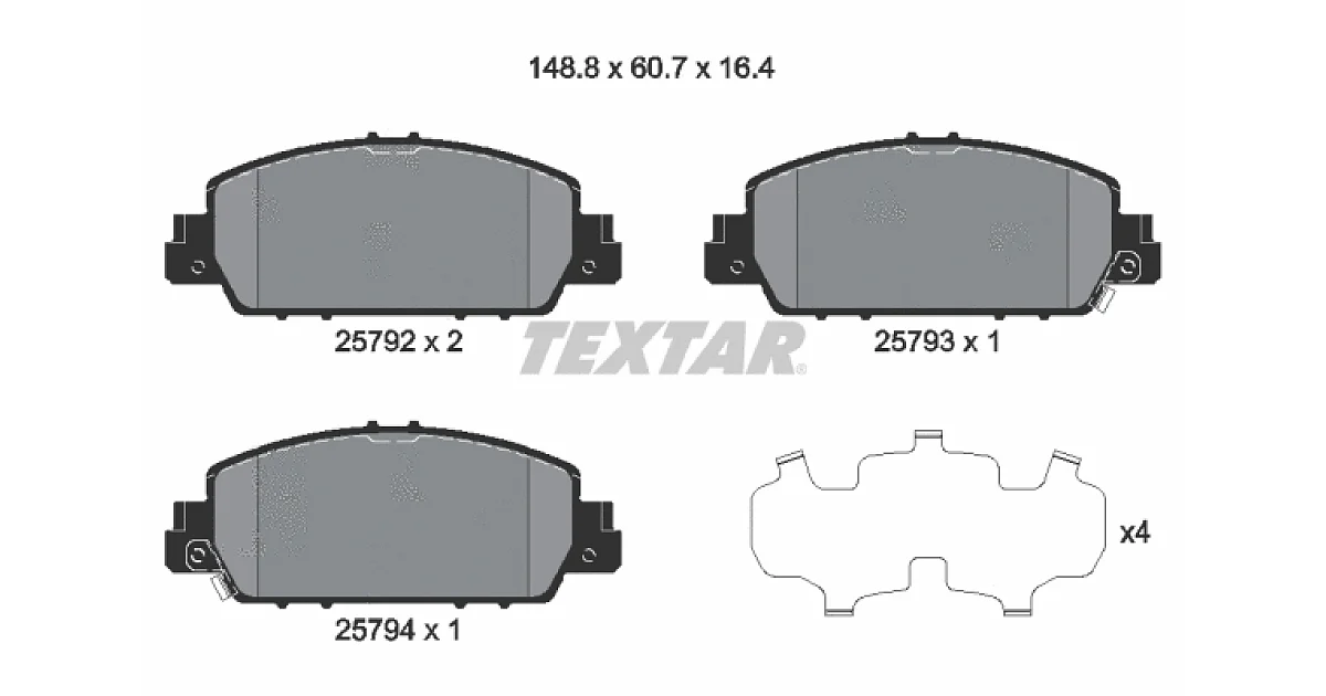 TEXTAR 2579201, Комплект тормозных колодок, дисковый тормоз