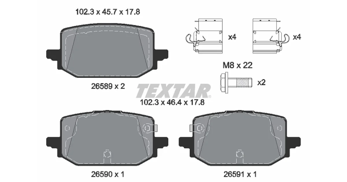 2658901 - TEXTAR - Комплект тормозных колодок, дисковый тормоз