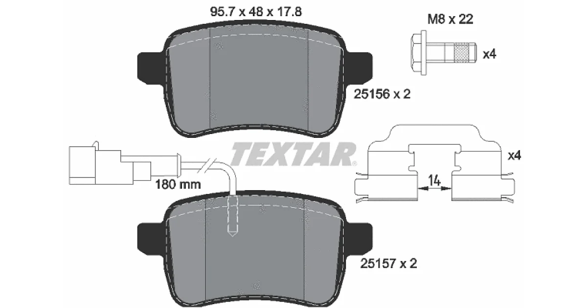 TEXTAR 2515601, Комплект тормозных колодок, дисковый тормоз
