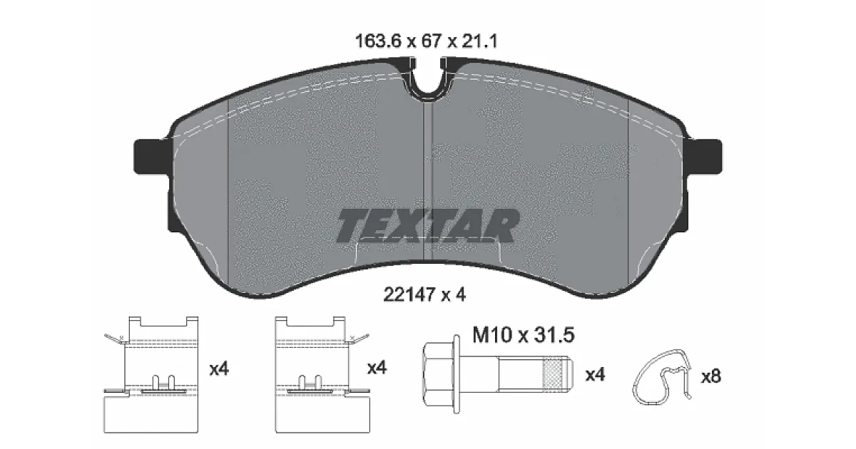 TEXTAR 2214701, Комплект тормозных колодок, дисковый тормоз