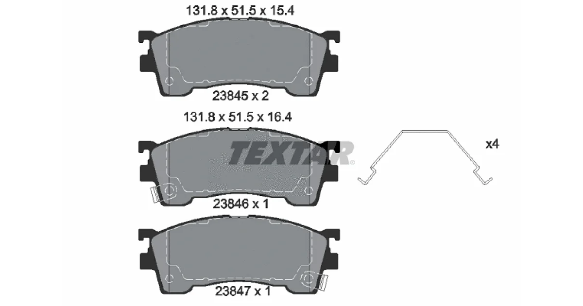 TEXTAR 2384504, Комплект тормозных колодок, дисковый тормоз