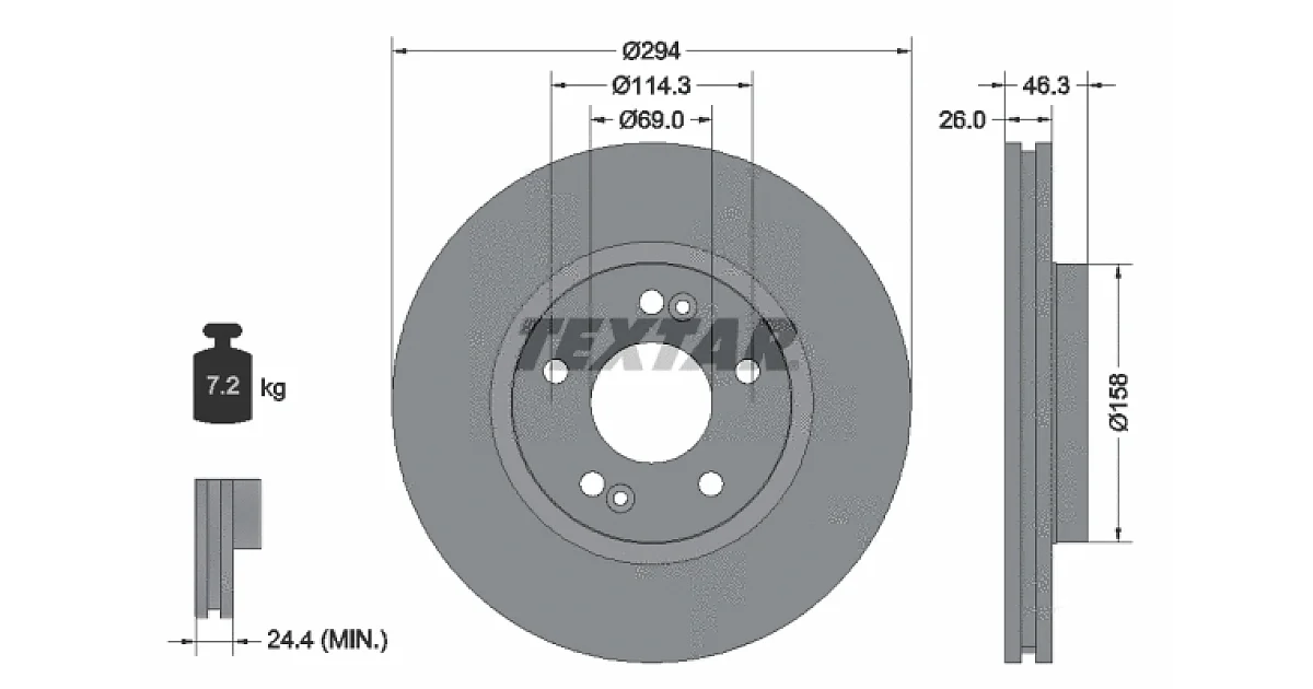 TEXTAR 92136403, Тормозной диск
