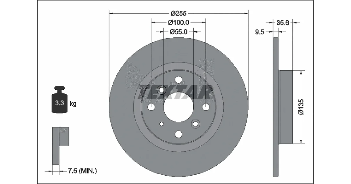 92338203 - TEXTAR - Тормозной диск