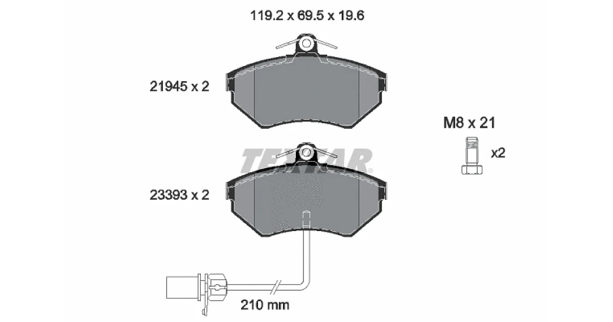 TEXTAR 2194504, Комплект тормозных колодок, дисковый тормоз
