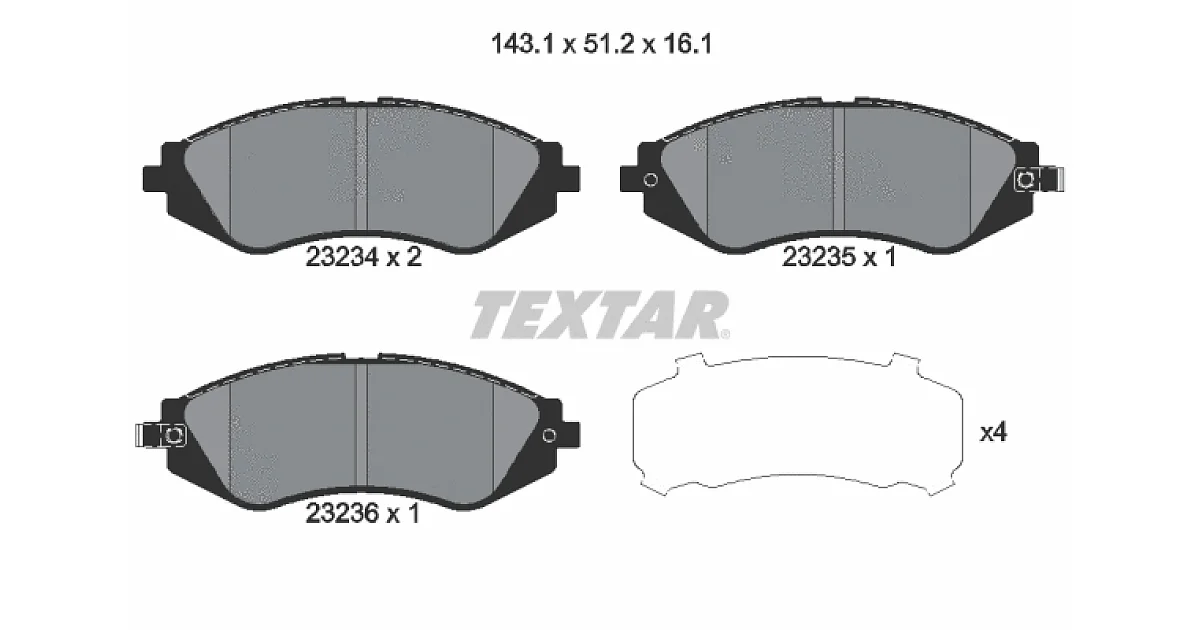 TEXTAR 2323401, Комплект тормозных колодок, дисковый тормоз