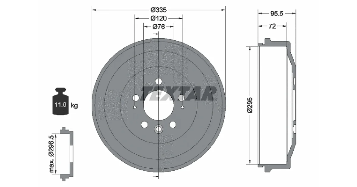 94043900 - TEXTAR - Тормозной барабан
