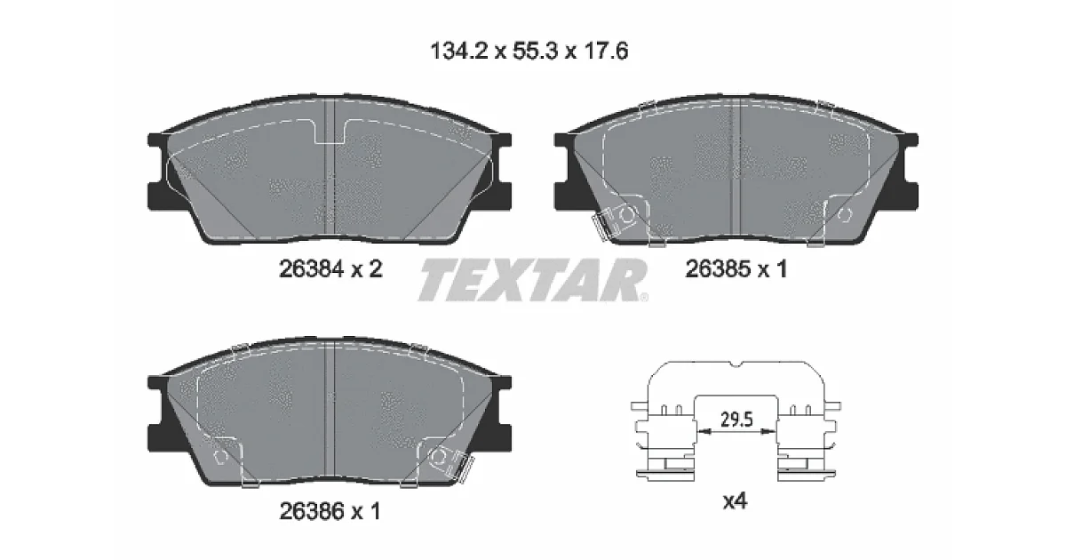 TEXTAR 2638401, Комплект тормозных колодок, дисковый тормоз