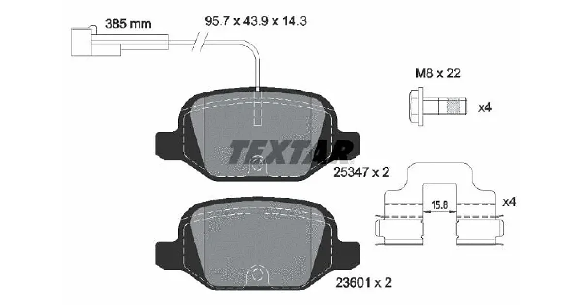 TEXTAR 2534701, Комплект тормозных колодок, дисковый тормоз