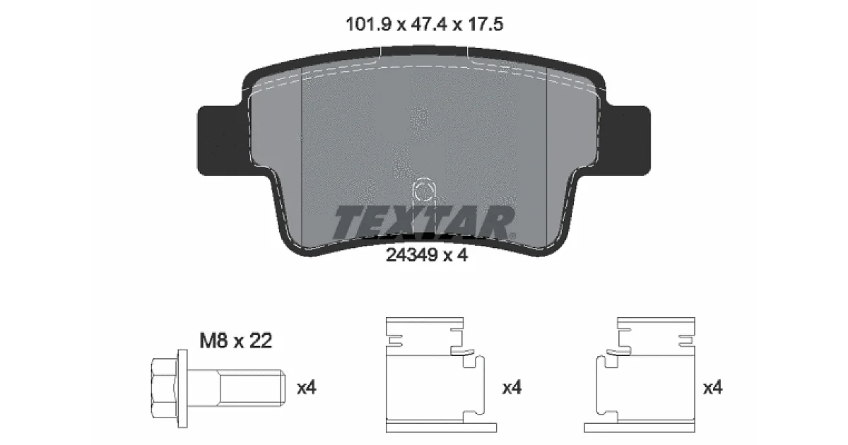 TEXTAR 2434901, Комплект тормозных колодок, дисковый тормоз