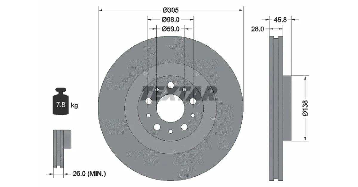 92237603 - TEXTAR - Тормозной диск