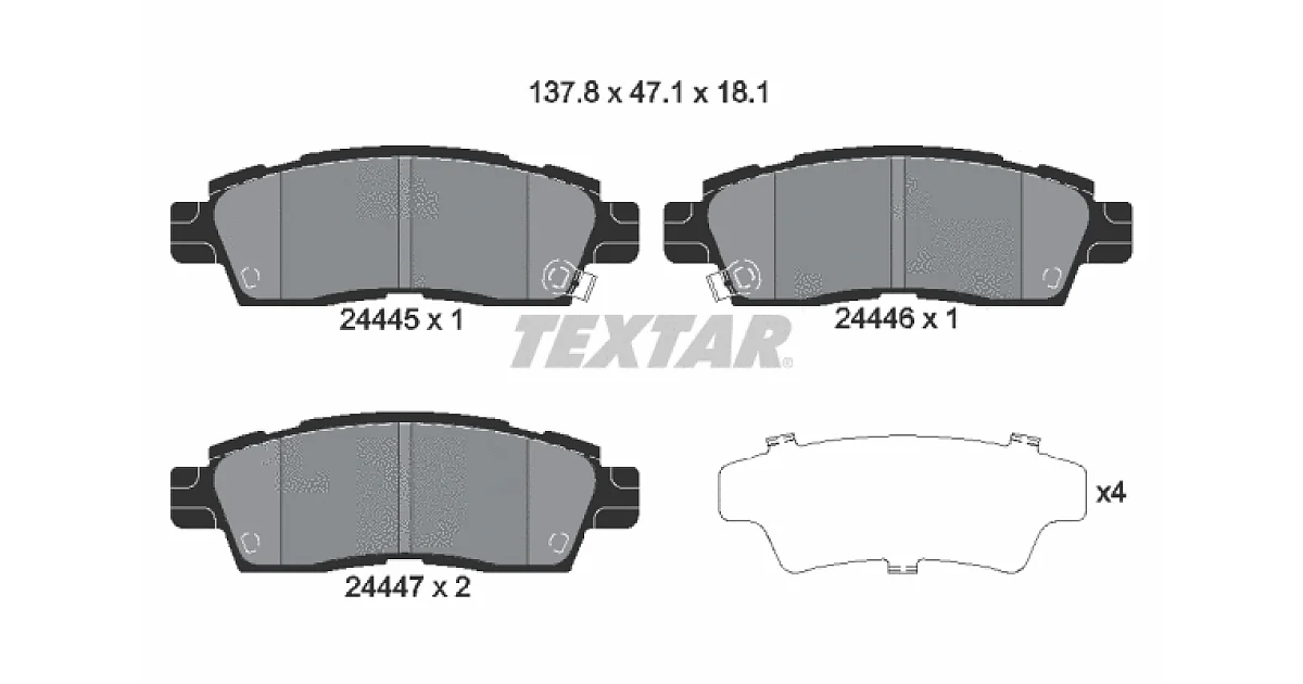 TEXTAR 2444501, Комплект тормозных колодок, дисковый тормоз