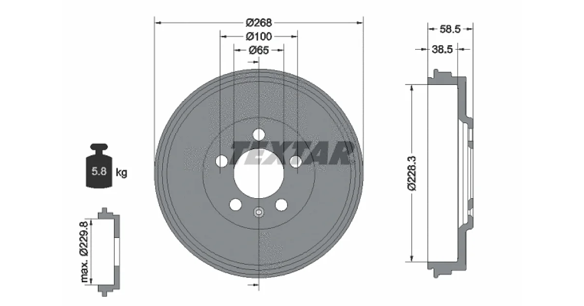 94046000 - TEXTAR - Тормозной барабан