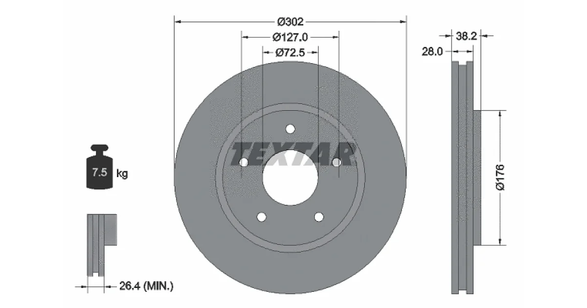 TEXTAR 92181503, Тормозной диск