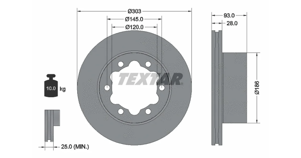TEXTAR 93143403, Тормозной диск