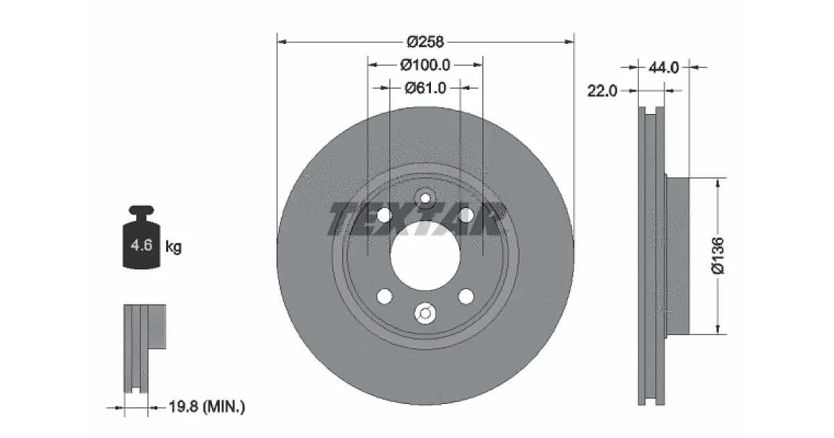 92255203 - TEXTAR - Тормозной диск