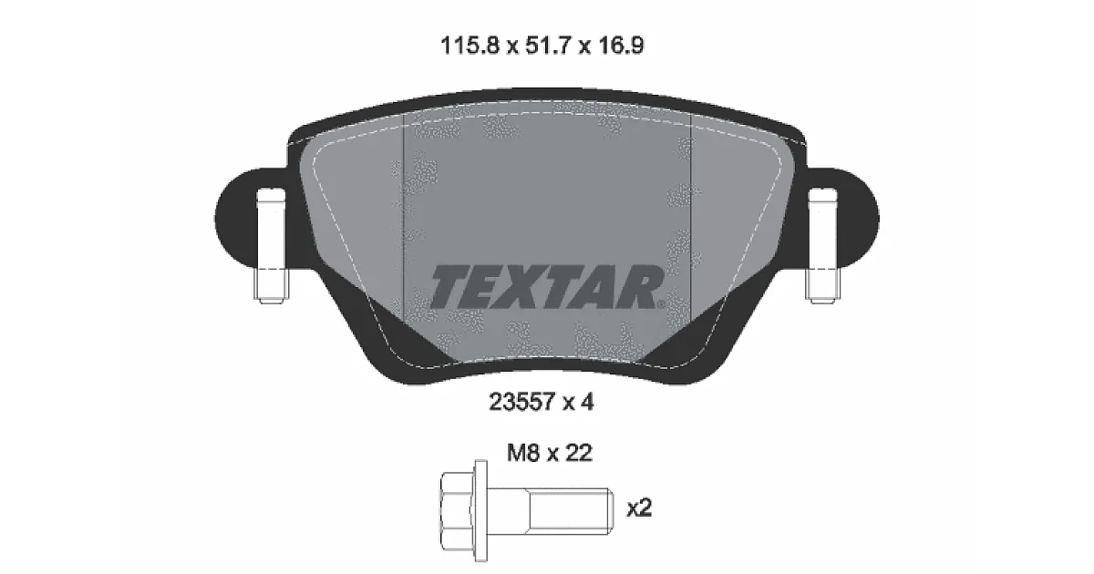 TEXTAR 2355702, Комплект тормозных колодок, дисковый тормоз