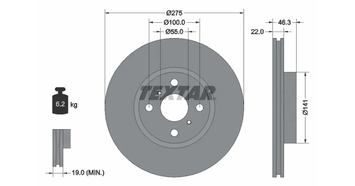 92156200 - TEXTAR - Тормозной диск