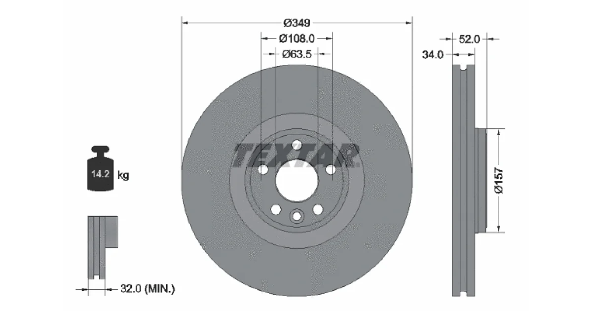 92301805 - TEXTAR - Тормозной диск