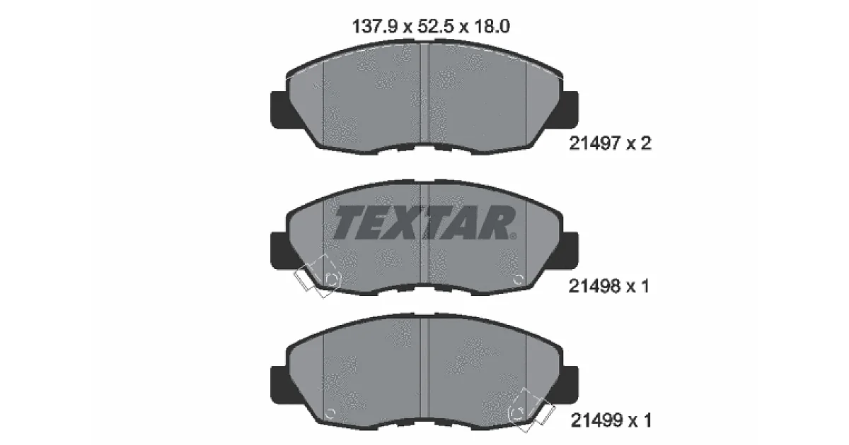 TEXTAR 2149701, Комплект тормозных колодок, дисковый тормоз
