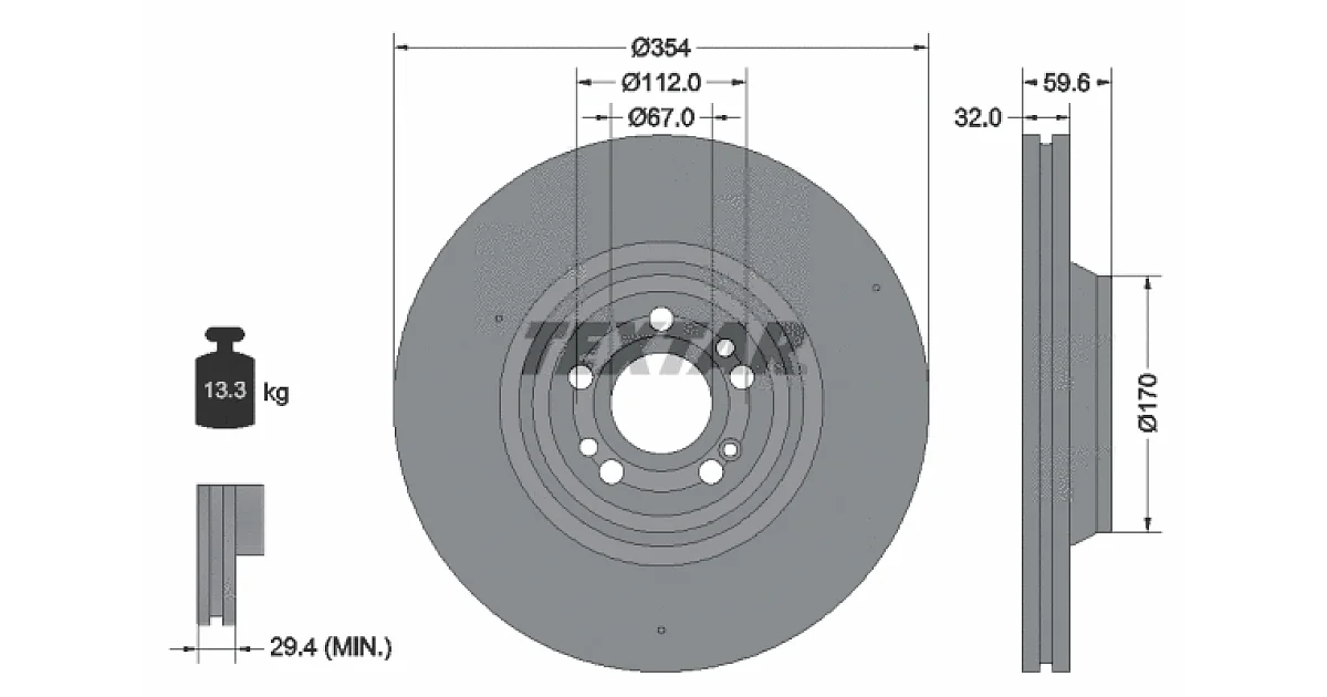 TEXTAR 92306005, Тормозной диск