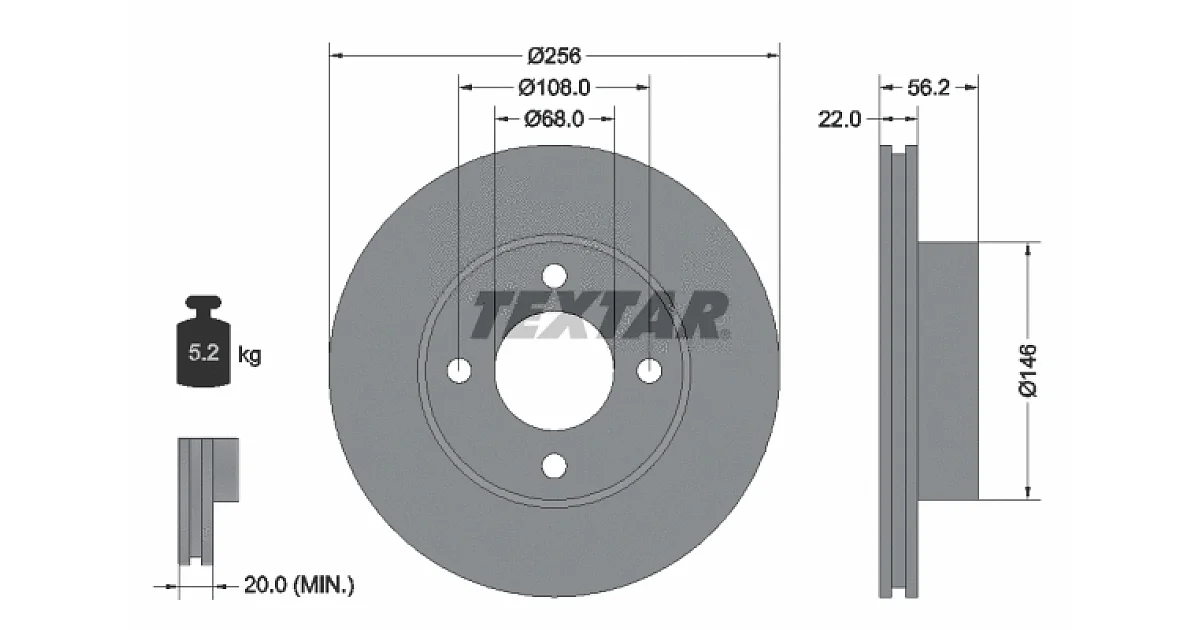 92054200 - TEXTAR - Тормозной диск