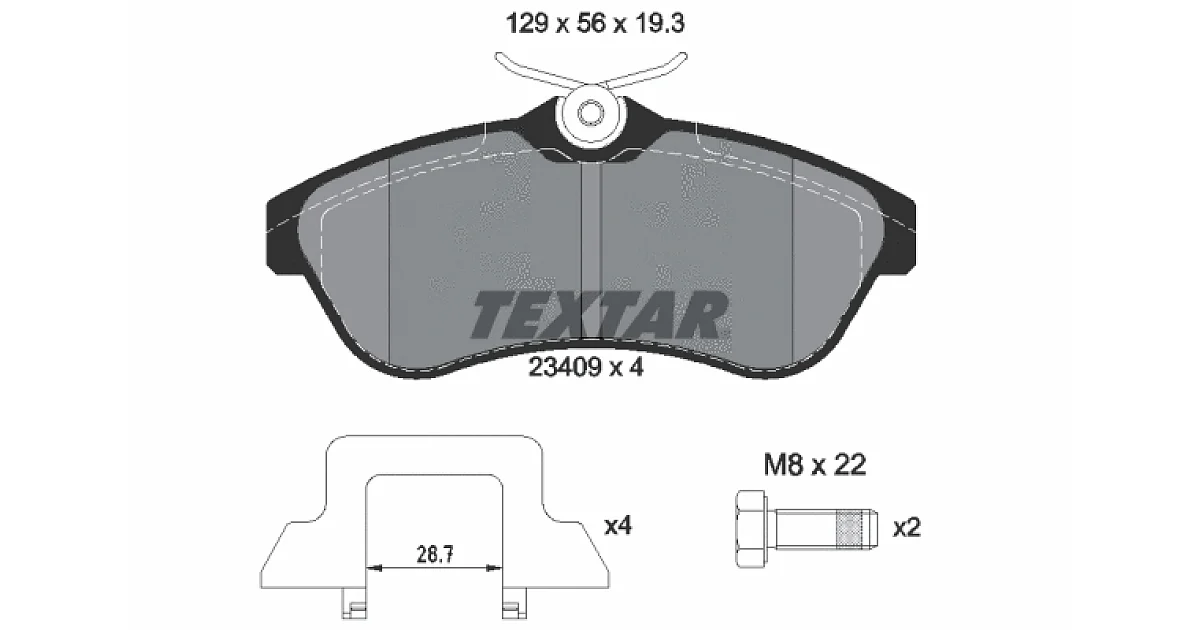 TEXTAR 2340902, Комплект тормозных колодок, дисковый тормоз