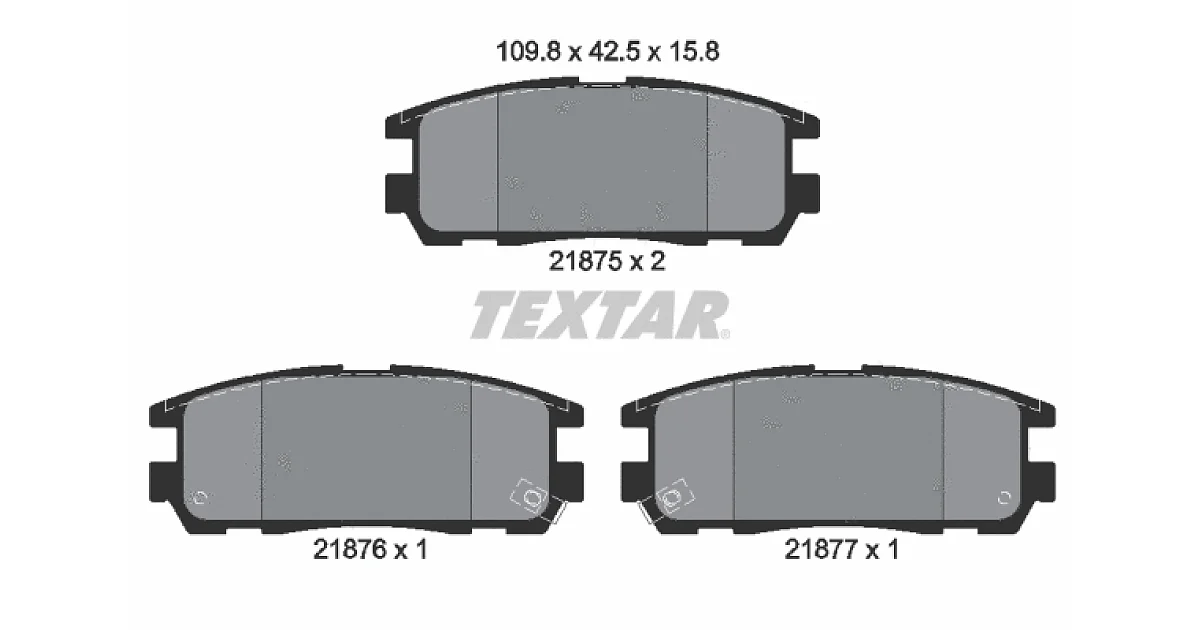 TEXTAR 2187501, Комплект тормозных колодок, дисковый тормоз