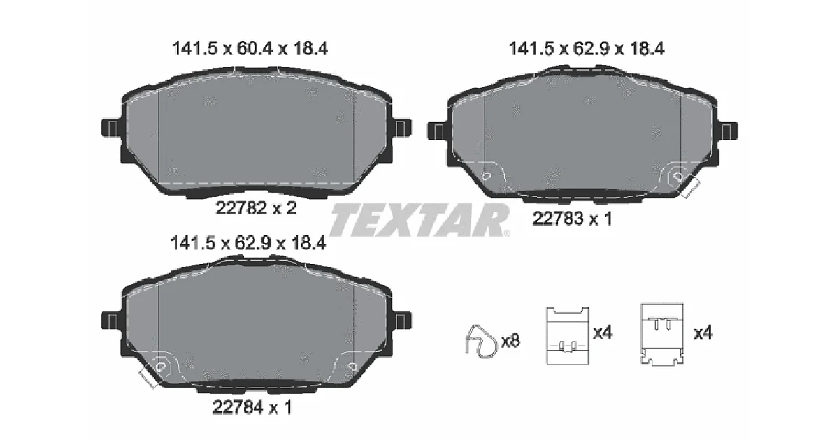 TEXTAR 2278201, Комплект тормозных колодок, дисковый тормоз