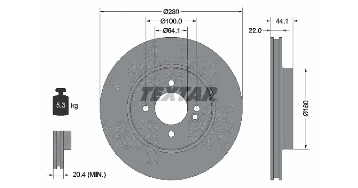 92157905 - TEXTAR - Тормозной диск