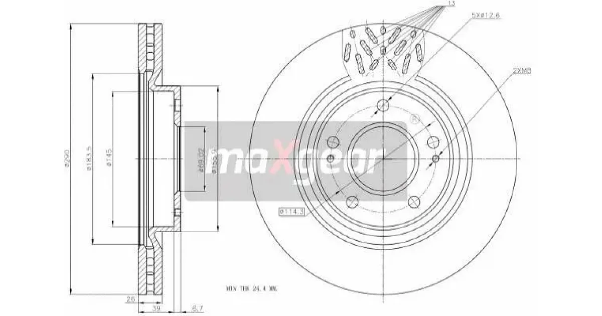 192393 - MAXGEAR - Тормозной диск