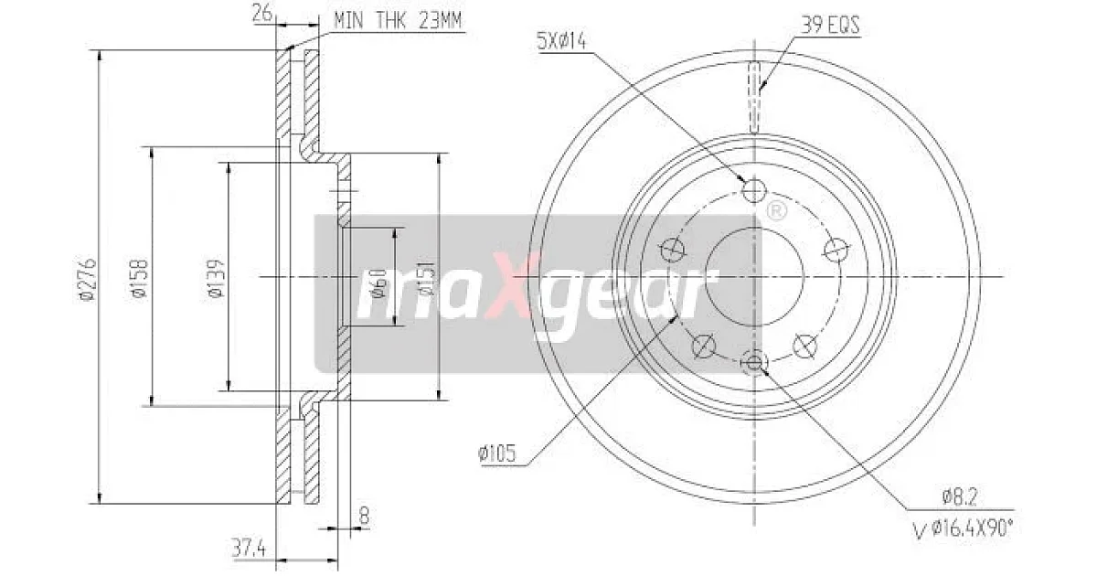 192334 - MAXGEAR - Тормозной диск
