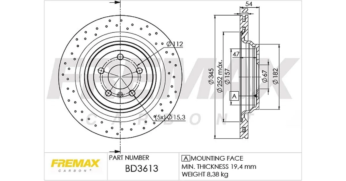 BD3613 - FREMAX - Тормозной диск