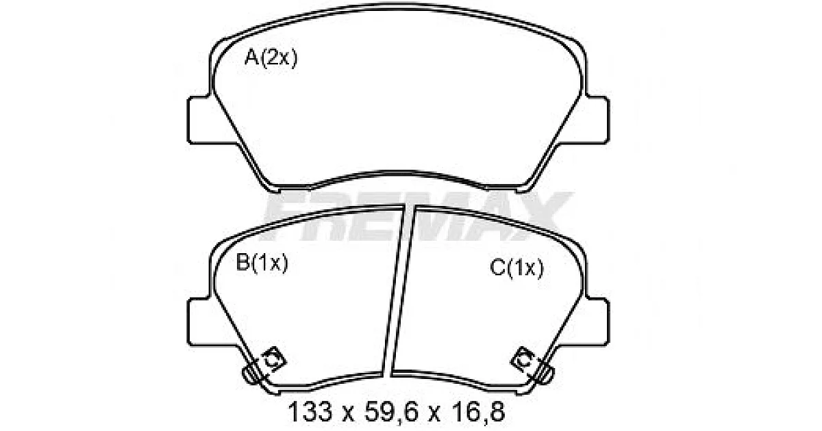 FBP2502 - FREMAX - Комплект тормозных колодок, дисковый тормоз