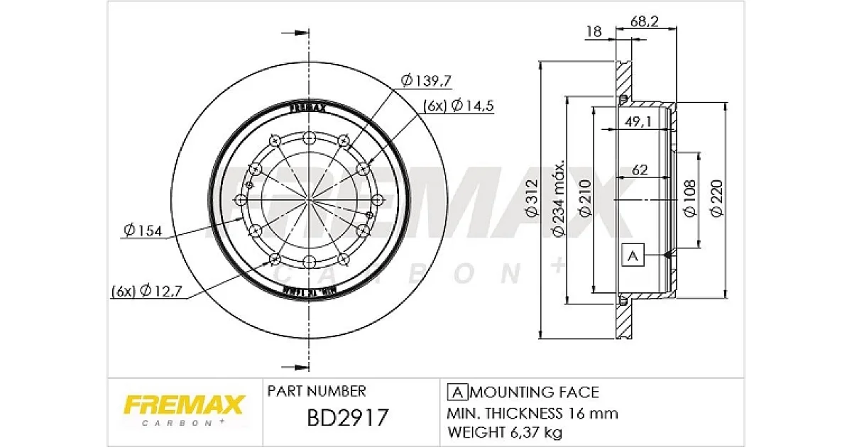 BD2917 - FREMAX - Тормозной диск