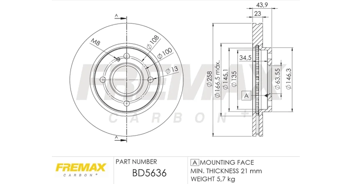 BD5636 - FREMAX - Тормозной диск
