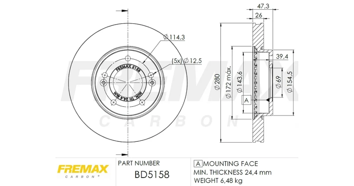 BD5158 - FREMAX - Тормозной диск