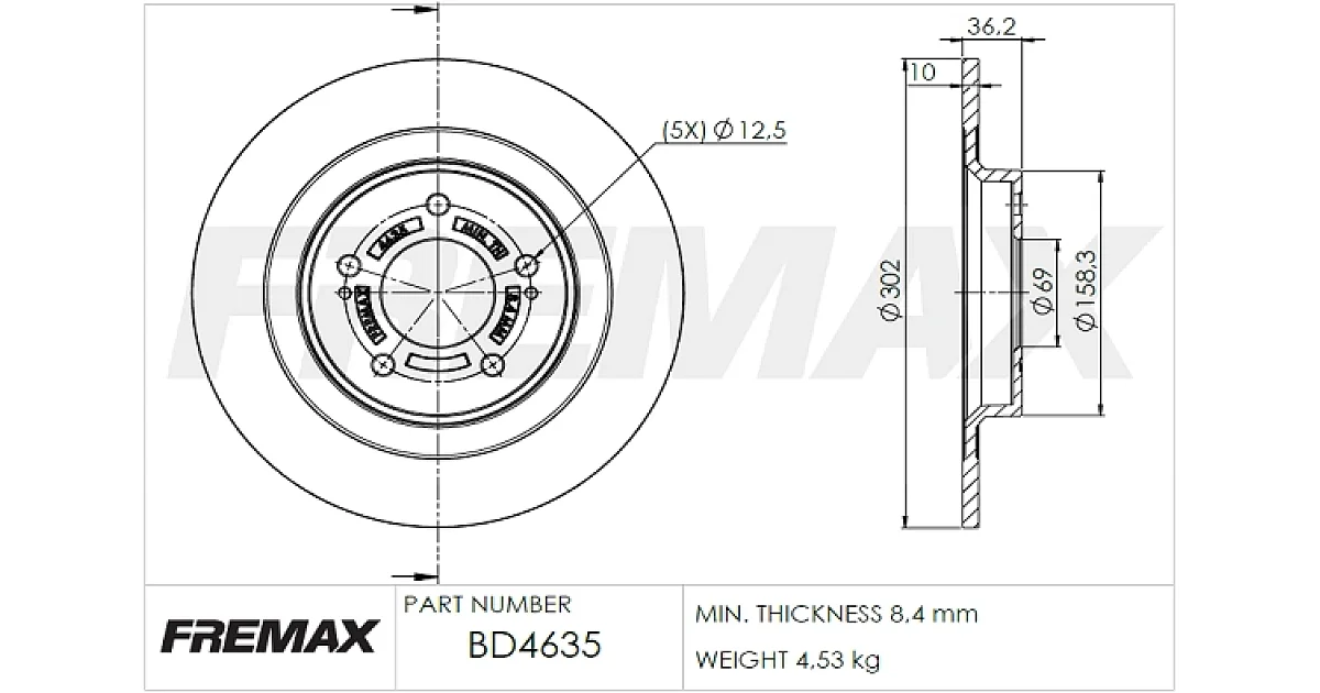 FREMAX BD-4635, Тормозной диск